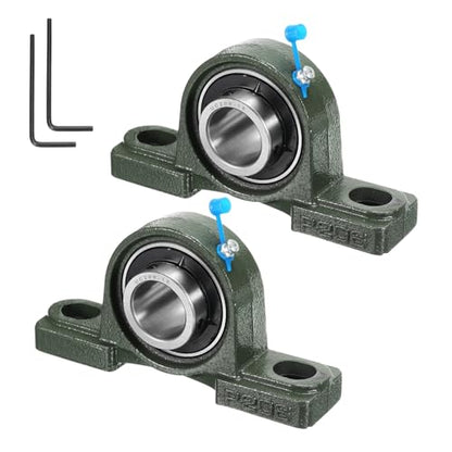 uxcell 2pcs UCP206-18 Pillow Block Bearings 1-1/8 inch Bore Self Alignment, Solid Cast Iron Base Mounted Chrome Steel Bearings - size: UCP206-18