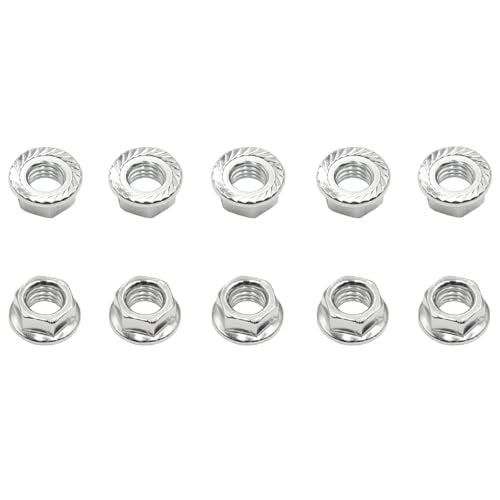 M8-1.25 / 8mm Hex Serrated Flange Nuts M8 x 1.25 Stainless Steel Nut (10pcs)