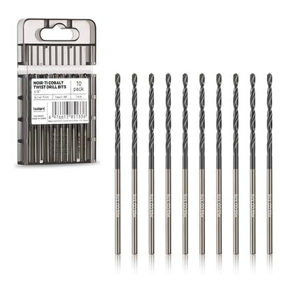 toolant 1/16" Cobalt Drill Bit Set(Pro), TiAlN Coated, 10Pcs - size: 1/16 in (10pcs)