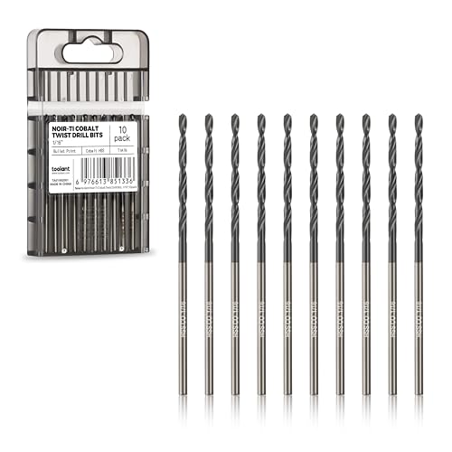 toolant 1/16" Cobalt Drill Bit Set(Pro), TiAlN Coated, 10Pcs - size: 1/16 in (10pcs)