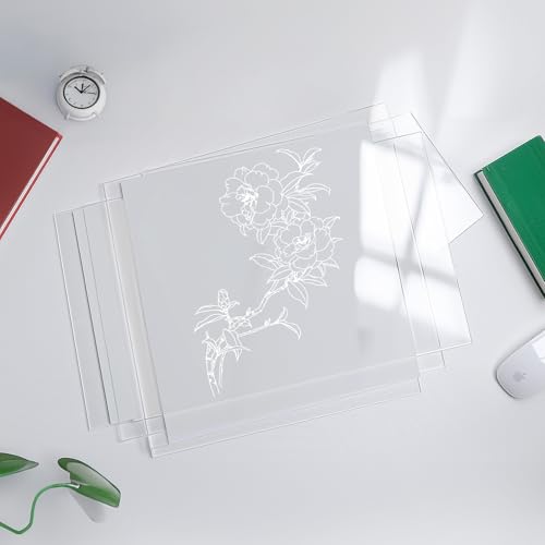 OMTech 10 Pack Clear Acrylic Sheets 12x8 Inch 3mm for Laser Engraving DIY - color: Clear, size: 12''x8''x1/8''