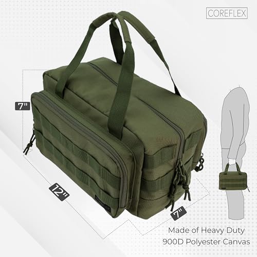 Coreflex 12-Inch Heavy Duty Tool Bag,Tactical,Gear,Range, EDC, Tool Bag for cars, Multi-Purpose Work Bag for Mechanics, Electrician, Carpenters, Builders, Plumbers (Olive Green) - color: Olive Green