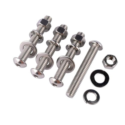10 Sets 3/8-16 x 1 Button Head Socket Cap Bolts Screws, Hex Nuts, Flat & Lock Washers, 304 Stainless Steel 18-8 Fully Machine Thread, Silver - color: Silver, size: 3/8-16 x 1" (10 Sets)