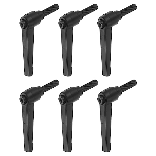 HARFINGTON 6pcs Adjustable Clamping Lever Handles M8 x 20mm Male Thread Bolt Knobs Rotating Screw Locking Quick Release Ratchet Push Button Handle, Black - size: M8 x 20mm