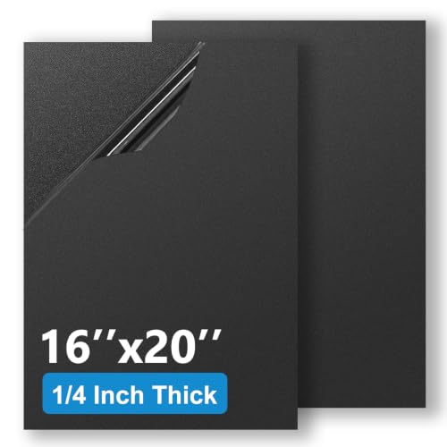 2 Pack Black ABS Plastic Sheet 16" x 20" x 1/4" (6mm Thick), High Tensile and Impact Strength Moldable Plastic Sheet, DIY Material for Home Decor, Handcraft, Project & Structural Crafts - color: Black, size: 16'' x 20'' 6mm Thick