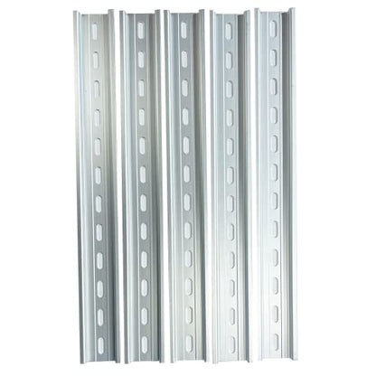 International Connector T&G 5 Pieces DIN Rail Slotted Aluminum RoHS 35mm Wide 7.5mm High (12") - size: 12"