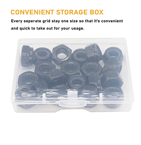 30Pcs M6-1.0mm Black Zinc Plated Nylon Lock Nuts Inserted Hex Self Clinching Nuts - size: m6