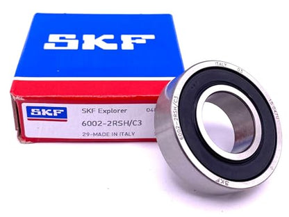 SKF Italy 6002 2RSH C3 Deep Groove Ball Bearing, Rubber Sealed, 6002 2RS DDU LLU C3 15x32x9 mm