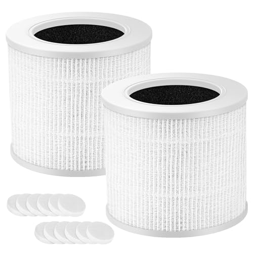 2 Pack Core Mini Filter H13 True HEPA Filters for LEVOIT Core Mini Core Mini-P Air Purifier Replacement Filter 3-in-1 HEPA, High-Efficiency Activated Carbon, Replace Part Core Mini-RF - color: White, size: 2 pack