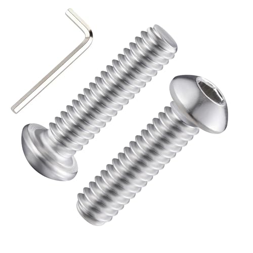 Wensilon (30Pcs) 5/16-18 * 1 Button Head Socket Cap Bolts Screws, 304 Stainless Steel, Allen Hex Drive, Bright Finish, Fully Machine Thread - color: Silver, size: D 5/16-18*1