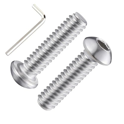Wensilon (50Pcs) 1/4-20 * 1-1/4 Button Head Socket Cap Bolts Screws, 304 Stainless Steel, Allen Hex Drive, Bright Finish, Fully Machine Thread - color: Silver, size: B 1/4-20*1-1/4
