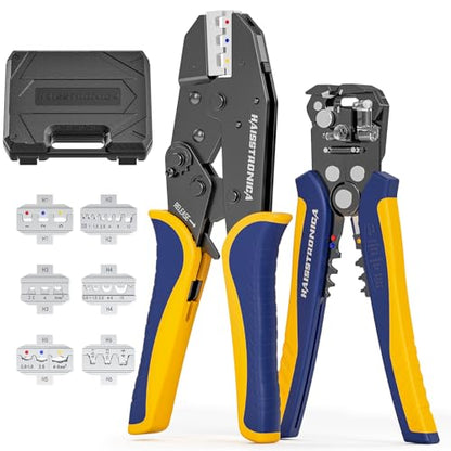 haisstronica Quick Change Crimping Tool Kit, 6 Dies, Wire Stripper