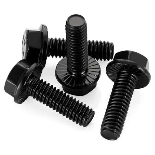 5/16-18 x 3/4" Flange Hex Head Bolts, Stainless Steel 304 Black Finish, Fully Threaded, 25 PCS - color: Black, size: 5/16-18 x 3/4"