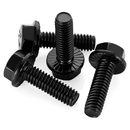 5/16-18 x 3/4" Flange Hex Head Bolts, Stainless Steel 304 Black Finish, Fully Threaded, 25 PCS - color: Black, size: 5/16-18 x 3/4"