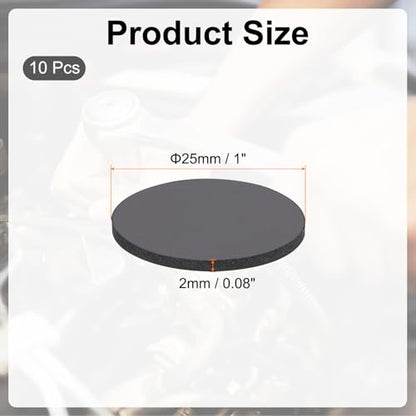 PATIKIL Rubber Solid Discs Washers 25mm OD x 2mm Thick Black 10 Pcs - size: 25mm x 2mm