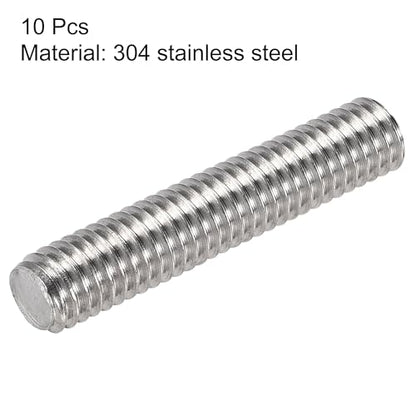 uxcell 10Pcs M6 x 30mm Fully Threaded Rod 304 Stainless Steel Right Hand Threads,M6-1.0 Thread Pitch - size: M6 x 30mm