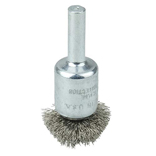 Weiler 10043 1" Circular Flared Crimped Wire End Brush.008 Stainless Steel Fill, Made in the USA - size: 0.008 Wire Size, style: Stainless