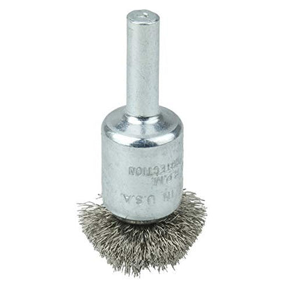 Weiler 10043 1" Circular Flared Crimped Wire End Brush.008 Stainless Steel Fill, Made in the USA - size: 0.008 Wire Size, style: Stainless