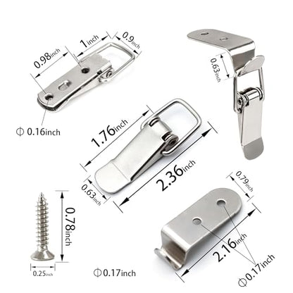 Lesnala 8 Pcs Stainless Steel 90 Degree Spring Toggle Latch