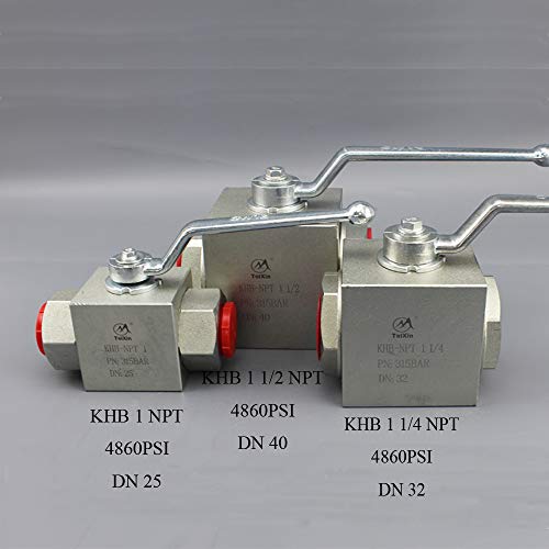 Taixin Hydraulic Valve 1-1/4 Inch NPT Female 4650PSI KHB Hydraulic Ball Valve DN 32 High Pressure Ball Valve - size: 1-1/4 NPT, style: KHB