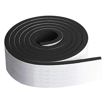 Neoprene Foam Strip Roll by Dualplex, 3" Wide x 10' Long 1/4" Thick, Weather Seal High Density Stripping with Adhesive Backing – Weather Strip Roll Insulation Foam Strips - size: 3" Wide x10' Long 1/4" Thick