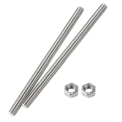 M8 x 150mm Fully Threaded Rod & Studs, 304 Stainless Steel Right Hand Threads Rods, M8-1.25 Thread Pitch for Anchor Bolts, Clamps, Hangers and U-Bolts 2pcs 【with Nuts】 - size: 6-Inch