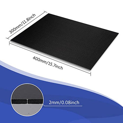 Carbon Fiber Sheets 300X400X2MM - FAKILO 100% 3K Twill Matte Carbon Fiber Plate for Handmade DIY Wallet Model Part Repair Panel - size: 300X400X2MM, style: Twill