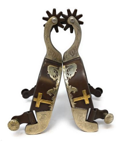 AJ Tack Praying Cowboy Antique Brown Spur Package - size: Mens