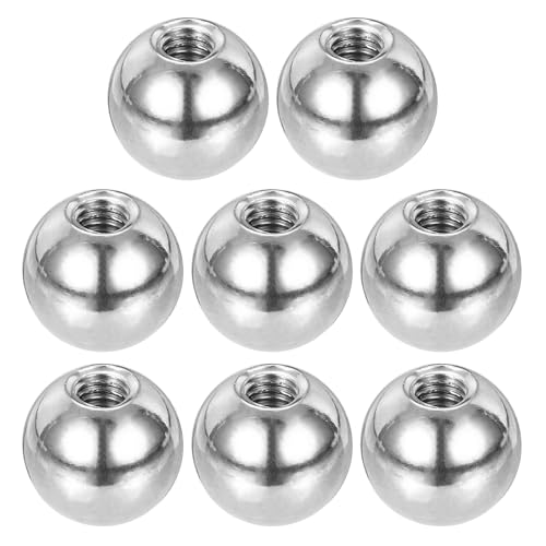 PATIKIL M5x14mm Ball Nuts Knob, 8 Pcs Female Thread 304 Stainless Steel Round Blind Hole Screw Cap Cover for Lighting Machinery DIY Decoration, Silver - size: M5x14mm