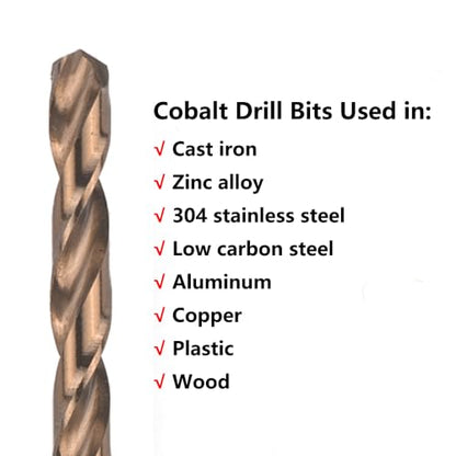 3/16 in. x 12 in. Cobalt Aircraft Extension Drill Bits Set(5PCS), M35 High Speed Steel Drill Bit Extra Long Deep Hole Drilling for Stainless Steel, Plastic and Wood - size: 3/16"x12"(5PCS)
