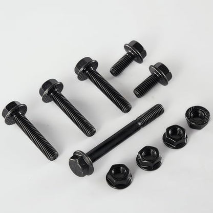 M8-1.25x65mm Flange Bolt and Nut Kit 6set- Grade 10.9 Alloy Steel, Black Zinc,Partially Thread, Serrated Self-Locking, Vibration Resistant for Automotive, Machinery & Heavy Duty - size: M8x65mm(6 Sets）