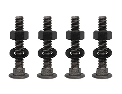 LBY 10 Sets Carriage Bolts Screws Assortment Kit, 5/16-18 x 2'' Round Head Square Neck Bolts (with Hex Nuts and Flat Washers), 45# Steel (Black) - size: 5/16-18 x 2"