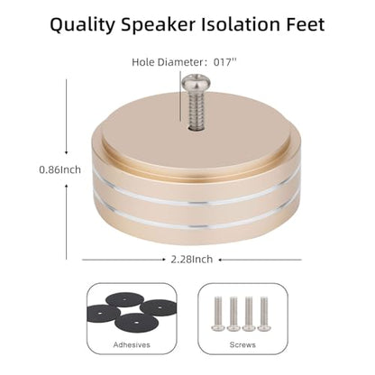 Audio Isolation Feet Aluminum Load 400KG Amplifier Feet 58 * 22MM(4Pcs) - color: Gold
