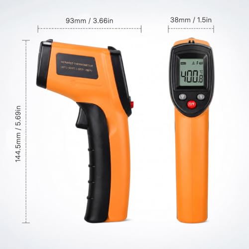 Air Temperature Gun, Non-Contact Infrared Thermometer -58~752F, Laser Type
