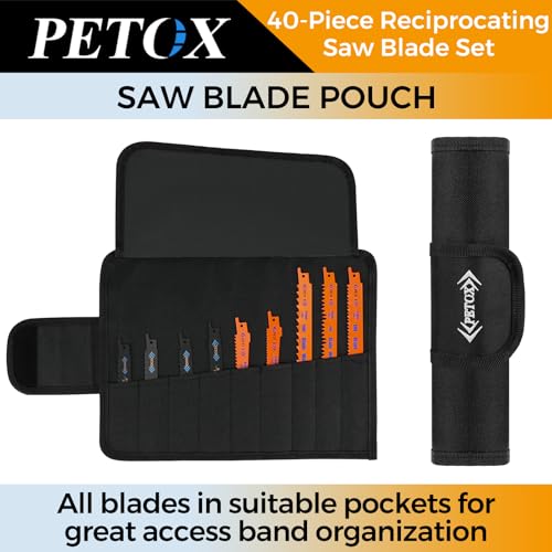 40-Piece Reciprocating Saw Blades Set, Metal Wood Plastic Cutting Saw Blade - size: 40 Count (Pack of 1)