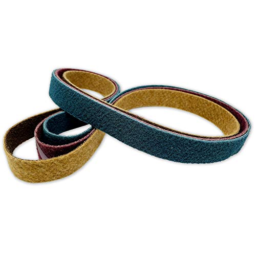 Red Label Abrasives 2 X 72 Inch Non Woven Surface Conditioning Sanding Belts for Knife Makers and Metal Fabricators - Coarse, Medium, and Fine Grits Sand Paper - 3 Pack Assortment - size: 2x72 Assorted Grit - 3 Pk