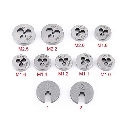 Walfront 30Pcs/Set Metric Tap Dies Set Screw Threading Tapping Hand Tools Kit with Adjustable Wrench M1 M1.1 M1.2 M1.4 M1.6, M1.8 M2.0 M2.2 M2.5