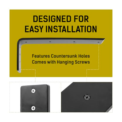 LOSTRONAUT 16" Heavy Duty L Bracket Metal Shelf Support Wall Bracket
