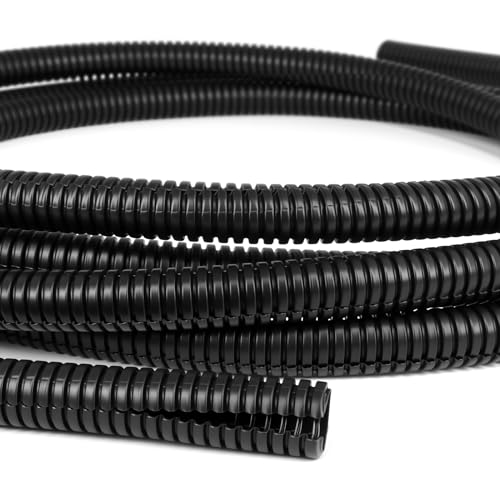 Split Wire Loom Tubing,10,25ft Cord Protectors from Pets No Chew, Flexible Wire Covers Cord Protectors, Protective Split Cable Sleeve for Automotive Home Industrial Wires(Black, 0.46inch-25ft) - color: Black, size: 0.46in-25ft