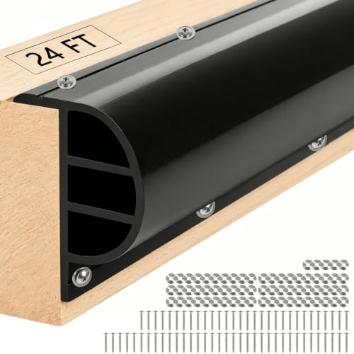 Dock Bumpers 4FT/12FT/16FT/24FT, Boat Dock Bumpers for Edging with Stainless Steel Screws and Washers, Dock Fenders Boat Dock Guards P-Profile Heavy Wall for Edge Protection 1/3/4/6 Pack Multi Color - color: Black, size: 24FT