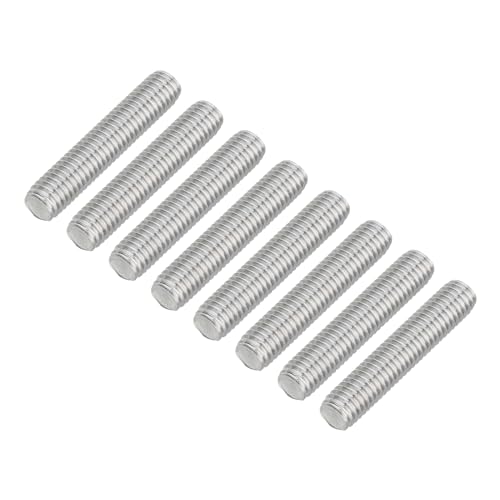 uxcell 8Pcs Fully Threaded Rod, M8 x 40mm 304 Stainless Steel Right Hand Thread Bar Studs M8-1.25 Thread Pitch for Furniture Machinery Assembly - size: M8 x 40mm