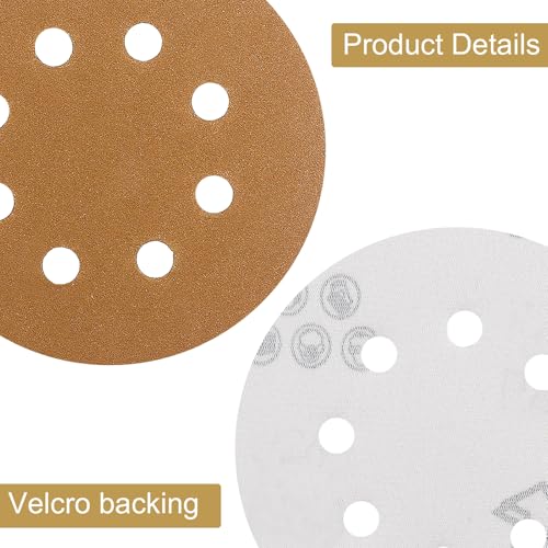 5-Inch Orbital Sander Discs, 8-Hole Pattern, 50-Pack, Hook and Loop Sandpaper for DA Sanders, Paint and Wood Finishing (400 Grit-50 PCS) - style: 400 Grit-50 PCS