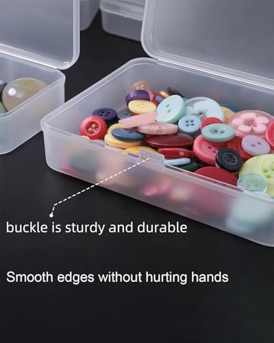 LJY 28 Plastic Boxes, 3 Sizes for Buttons - color: Frosted