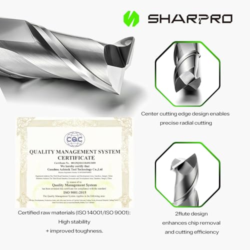 3/4'' Shank Carbide End Mills, 2 Flute Square End Mill Bits - size: 3/4 in(2 Flute)