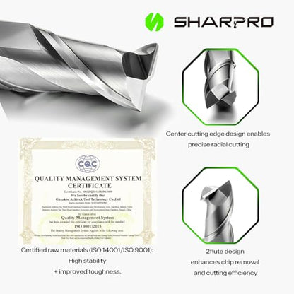 3/4'' Shank Carbide End Mills, 2 Flute Square End Mill Bits - size: 3/4 in(2 Flute)