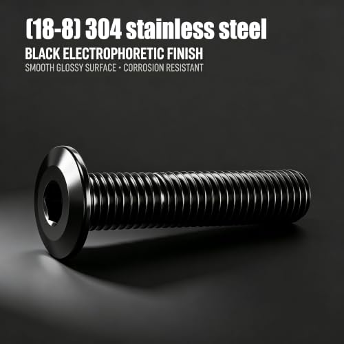 weideer 30pcs M8-1.25x16mm Nuts and Bolts Kit, Stainless Steel 18-8 (304) Flat Head Hex Socket Cap Furniture Bolts,Nylon Lock Nuts with Hex Spanner - size: M8x16mm, style: Flat Head Hex