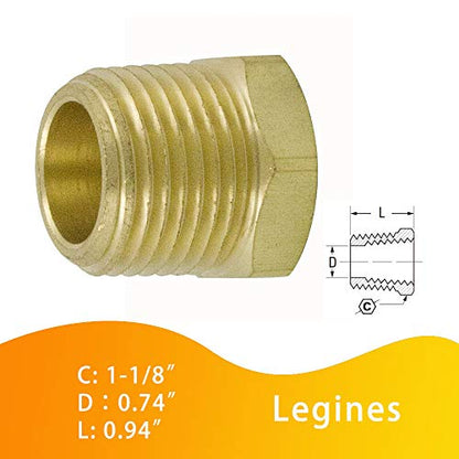 NPT Bushing 3/4" Male x 1/8" Female Reducing Adapter Hex Head Pipe Fitting 1200psi (Pack of 5) - size: 3/4" NPT Male x 1/8" NPT Female