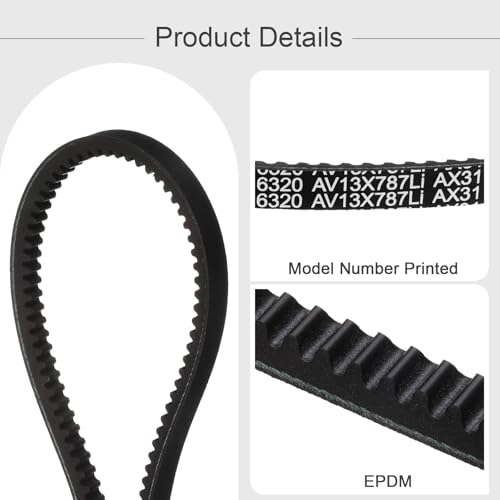 uxcell AX31 EPDM V-Belt,Industrial Rubber V Belt 1/2" Wd x 31" Inside Circ - size: AX31