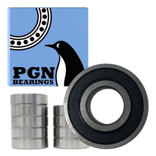 PGN 6203-2RS (10 Pack) Ball Bearing 17x40x12mm Chrome Steel Sealed - size: 10