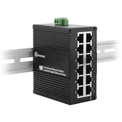 12-Port Gigabit Ethernet Switch, USB-C 5V or DC 9-56V Power Input